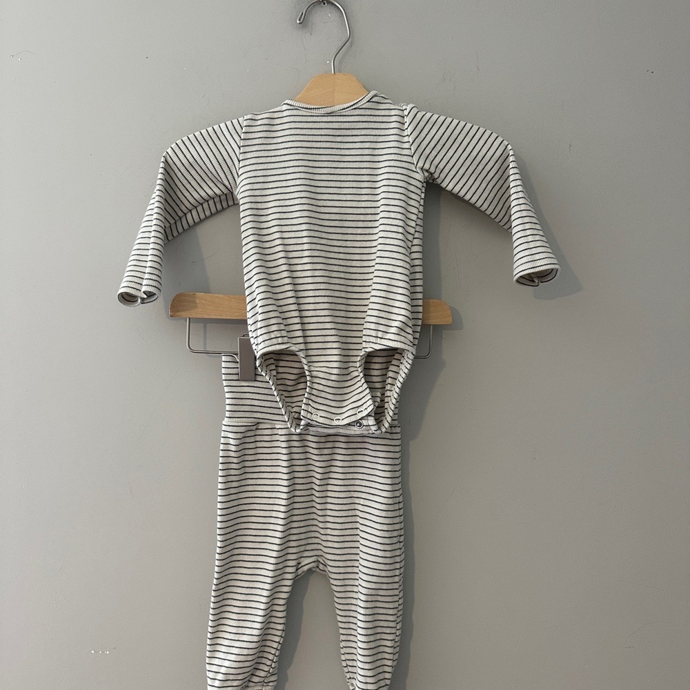 ADD ON $21 zara green‎ stripe matching set 9-12M Quincy mae rylee + cru baby boy